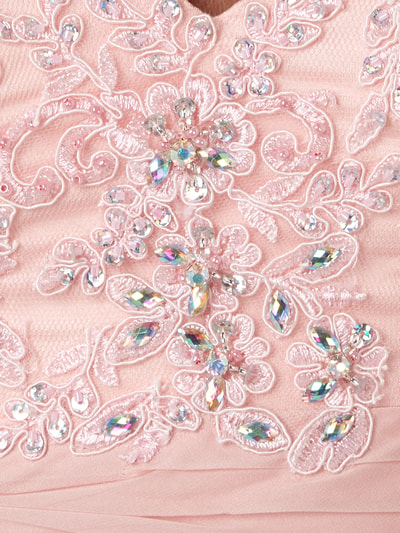 Luxuar Abendkleid mit floraler Zierborte Rosa 3