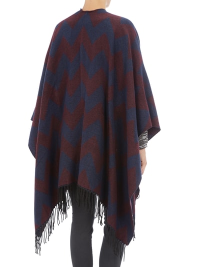 Only Poncho mit Zickzack-Muster Bordeaux 5