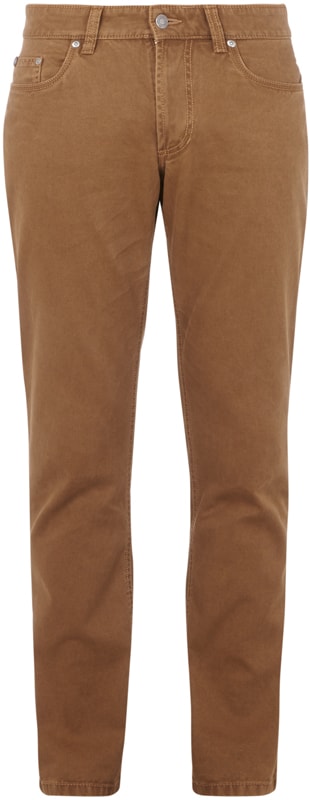 Christian Berg Men 5-Pocket-Hose mit feiner Webstruktur Beige 7