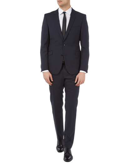 Strellson Slim fit zakelijke broek met stretch Marineblauw - 1