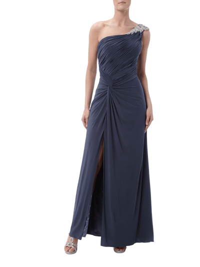 Luxuar Abendkleid mit One-Shoulder-Träger Anthrazit 1
