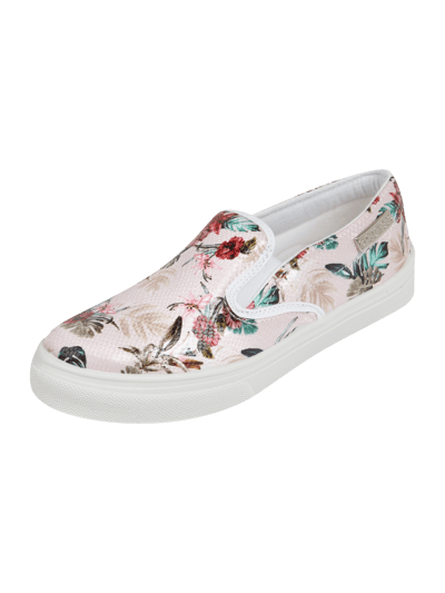 Guess Slip-On Sneakers mit glänzendem Blumenmuster Pink 1