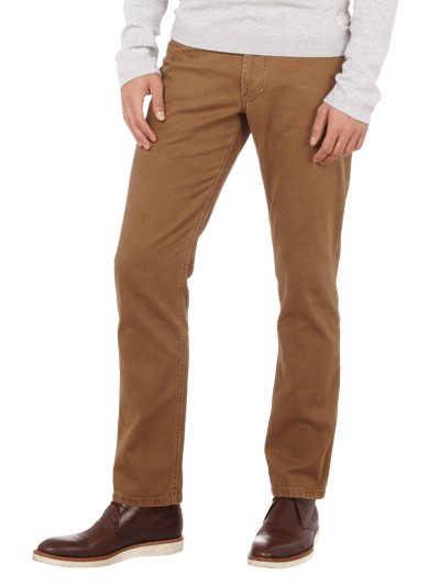 Christian Berg Men 5-Pocket-Hose mit feiner Webstruktur Beige 3