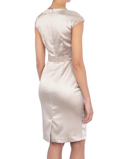 Marie Noir Cocktailkleid mit Spitzenbesatz Beige 4