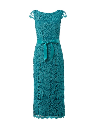 Abendkleid aus Spitze mit Effekt-Garn türkis) online kaufen