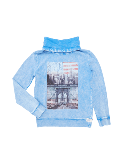 Review for Teens Sweatshirt mit Tube Collar und Print Hellblau 1