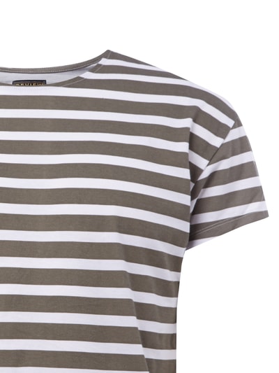 REVIEW Boxy Fit T-Shirt mit Streifen-Dessin Khaki 2