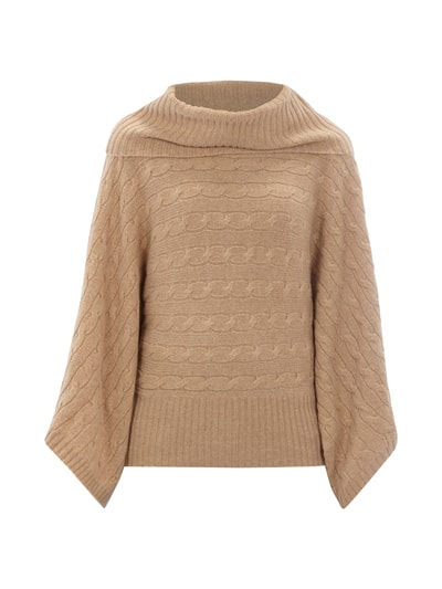 Polo Ralph Lauren Poncho mit verlängerten, offenen Seiten Camel 2