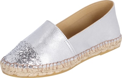 ILC Leder Espadrilles in Metallic-Optik  Silber 6