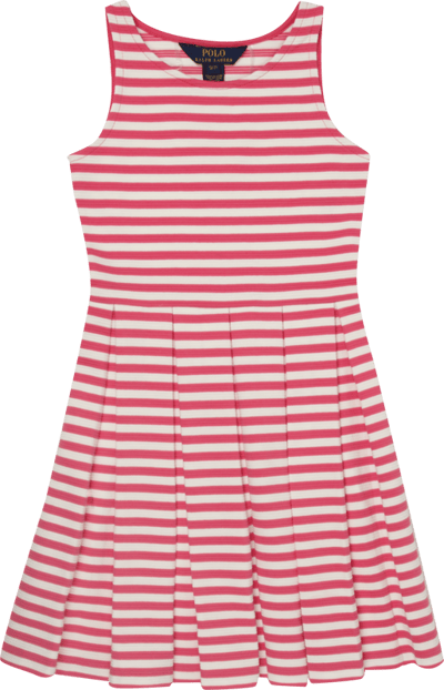 Polo Ralph Lauren Kids Kleid mit Streifenmuster und Kellerfalten Pink 4