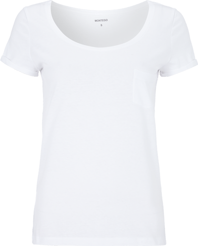 Montego Shirt mit großem Rundhalsausschnitt Weiss 4