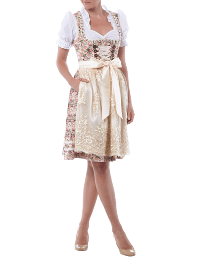 Krüger Dirndl Dirndl mit Karree Ausschnitt und Rüschenbesatz Rose 1