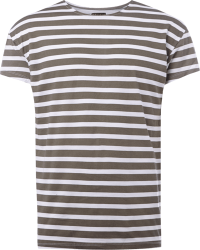 REVIEW Boxy Fit T-Shirt mit Streifen-Dessin Khaki 5