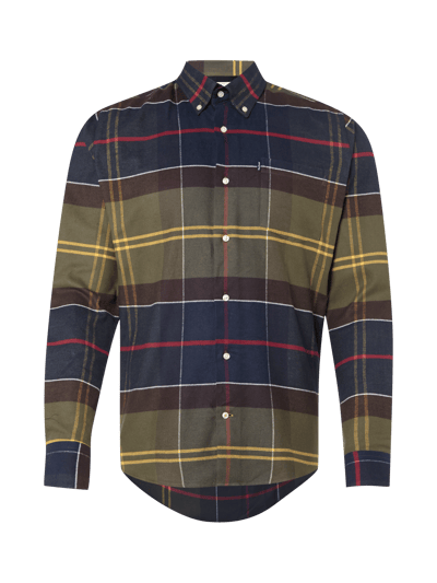 Barbour Tailored Fit Flanellhemd mit Tartankaro Oliv 1