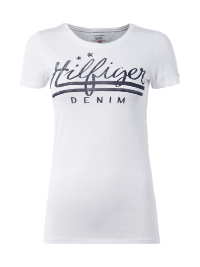 Tommy Jeans T-Shirt mit Logo-Print Weiss 1