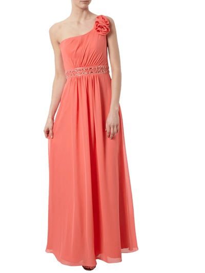 Niente Abendkleid mit One-Shoulder-Träger Koralle 1