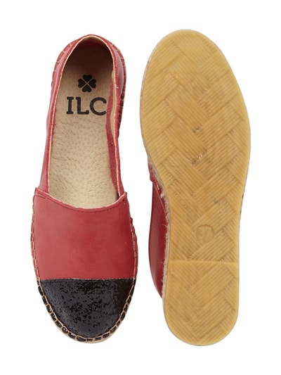 ILC Espadrilles aus Leder Dunkelrot 5