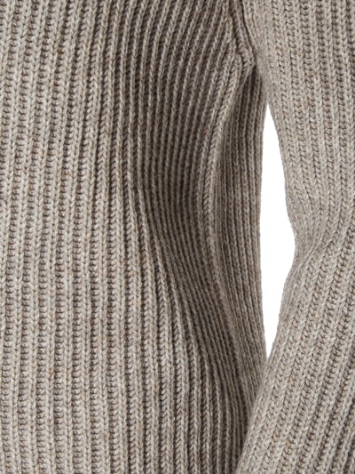 Drykorn Pullover aus Rippenstrick mit Rollkragen  Taupe 3