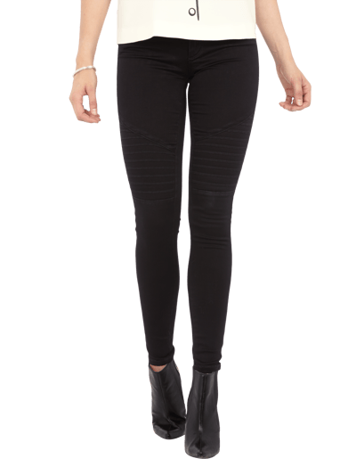 Only Skinny Fit Jeans im Biker-Look Black 3