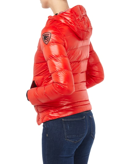 Blauer Usa Light-Daunen Steppjacke mit Kapuze Rot 5