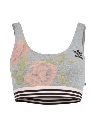 adidas Originals Bra Top mit Rosen-Print Dunkelgrau Melange 1