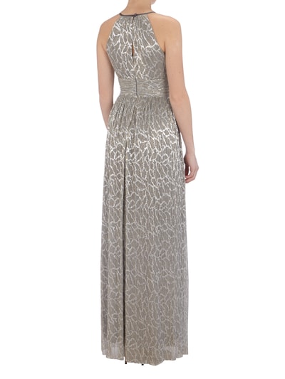 Jake*s Cocktail Abendkleid mit metallisch schimmerndem Muster Silber 8