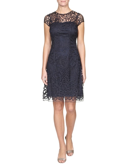 Niente Cocktailkleid mit Zierborten und Zierperlen Marine 1