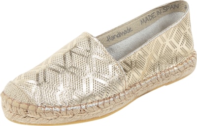 Buffalo Espadrilles aus echtem Leder Gold 6