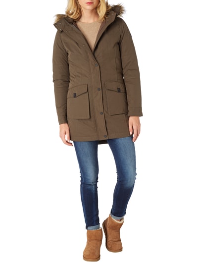 Tommy Jeans Daunenmantel mit abnehmbarem Webpelzbesatz (oliv  