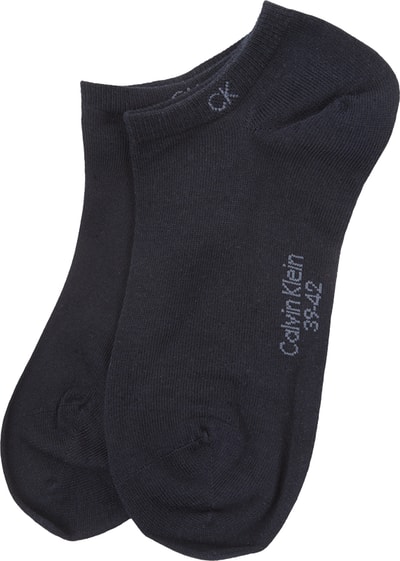 CK Calvin Klein Sneakersocken mit Label-Print im 2er-Pack Marine 3