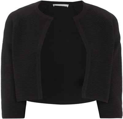 BOSS Bolero mit feiner Streifenstruktur Black 7