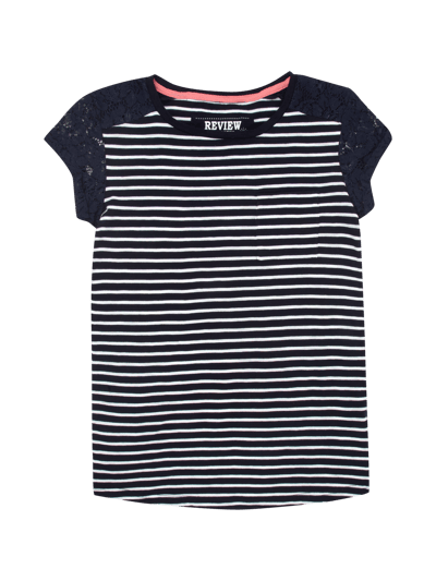 Review for Teens T-Shirt mit Streifenmuster und Spitze Marine 1
