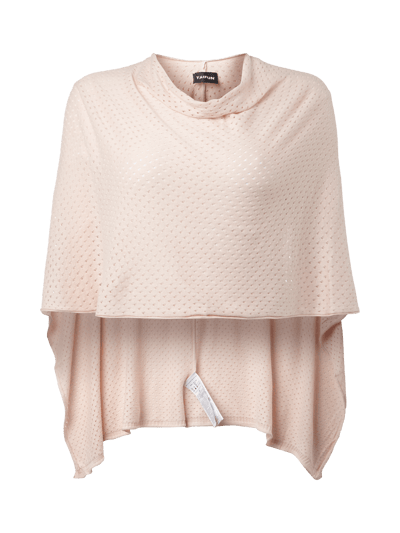 Taifun Poncho aus feinem Lochstrick Hellrosa 1