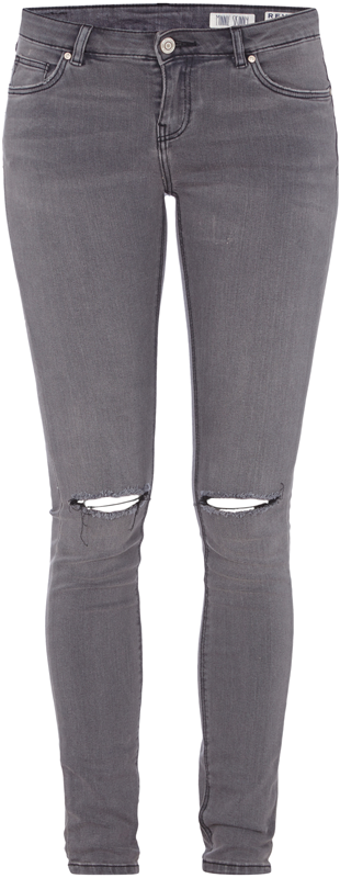 REVIEW Skinny Jeans im Destroyed Look Mittelgrau 6