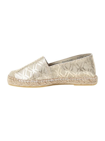 Buffalo Espadrilles aus echtem Leder Gold 3