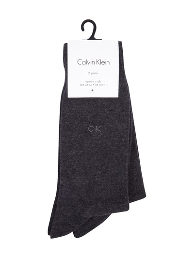 CK Calvin Klein Sokken met geborduurd logo in set van 2 Middengrijs gemêleerd - 2