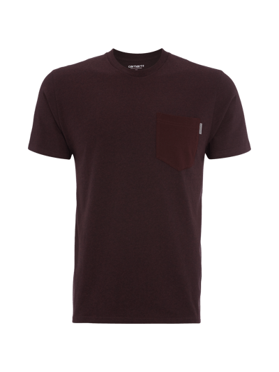 Carhartt Work In Progress T-Shirt mit Brusttasche in Kontrastfarbe Bordeaux 1