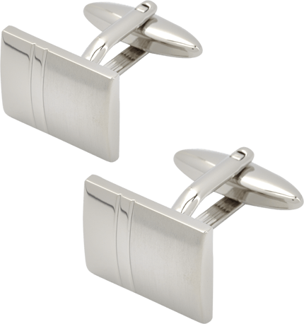 Lindenmann Manschettenknöpfe mit matter Oberfläche Silber 3