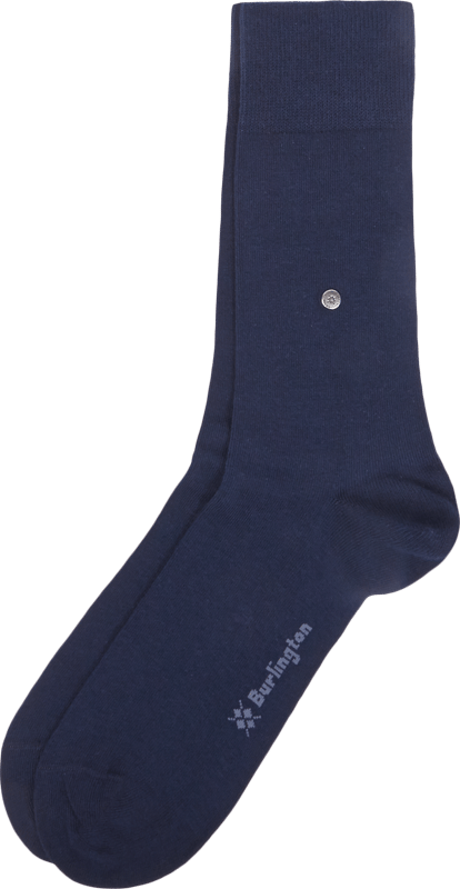 Produktfoto, Socken mit Label-Detail im 2er-Pack van Burlington, Heren sokken van katoenmix met stretch, nauwsluitende pasvorm, blauw, set van 2.