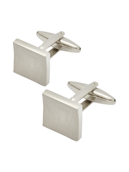 Lindenmann Manschettenknöpfe mit matter Oberfläche Silber 1