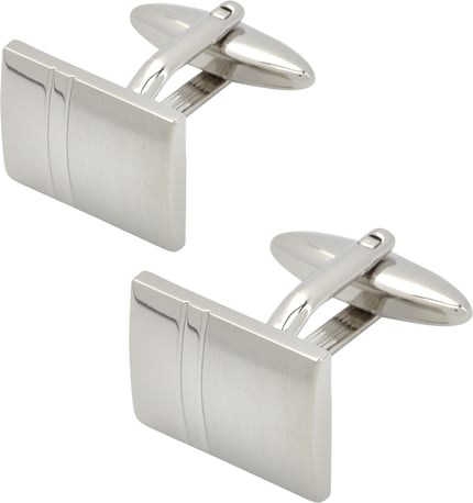 Lindenmann Manschettenknöpfe mit matter Oberfläche Silber 4