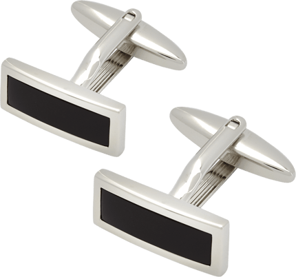 Lindenmann Manchetknopen met rand in onyxlook Zwart - 3