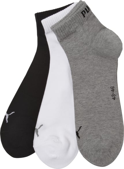 Produktfoto, Skarpety do sneakersów z logo w zestawie 3 szt., mieszanka bawełny z dodatkiem streczu, dopasowany krój, PUMA