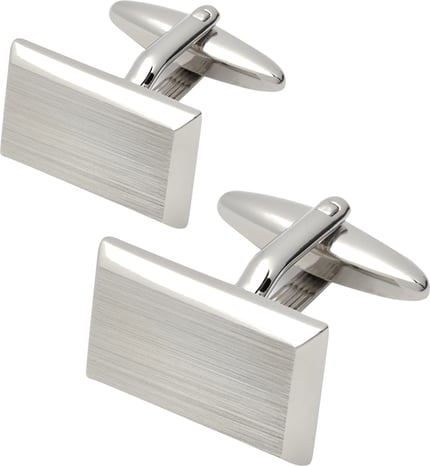 Lindenmann Manschettenknöpfe mit matter Oberfläche Silber 4