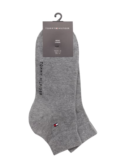 Tommy Hilfiger Sneaker-Socken aus Baumwoll-Mix im 2er-Pack Modell '2ER QUARTER' Mittelgrau 2