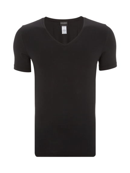 HANRO T-shirt met V-hals Zwart - 1