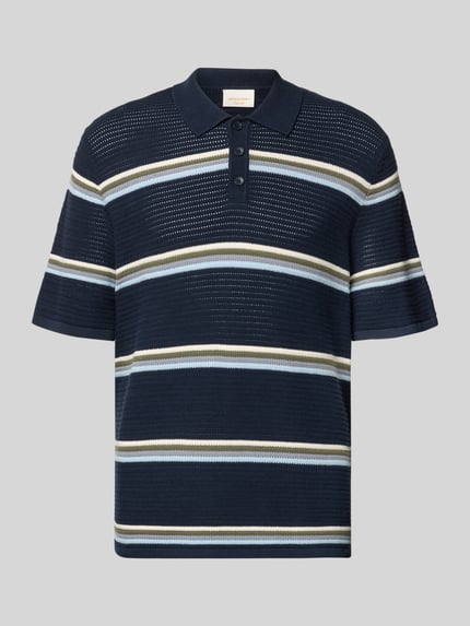 Regular Fit Poloshirt mit Streifenmuster Modell 'MAINE' Shop The Look MANNEQUINE