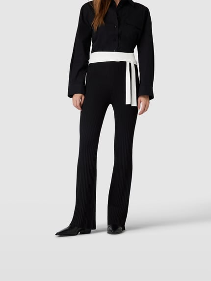 Remain Flared fit legging in riblook Zwart - 4