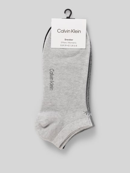 CK Calvin Klein Krótkie skarpety z detalem z logo w zestawie 3 szt. Średnioszary 3