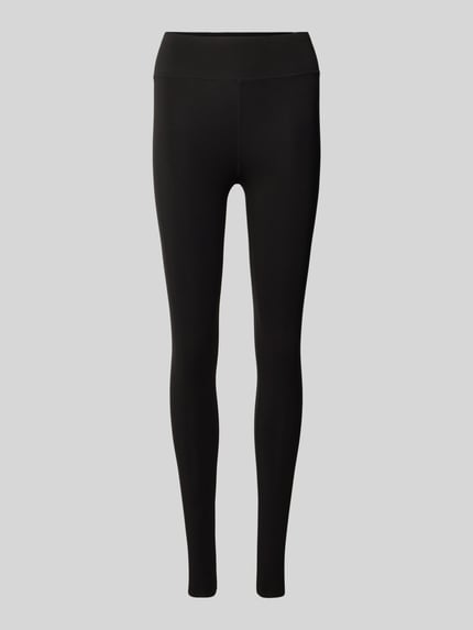 Produktfoto, zwarte legging met elastische tailleband, gladde textuur, nauwsluitende pasvorm, Invisible Soft Warming van Schiesser